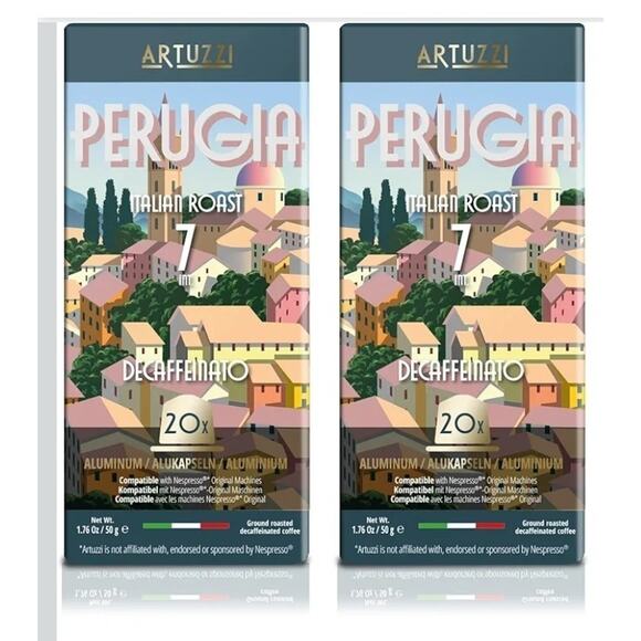 Artuzzi 40ct Decaf Espresso Aluminum Pods For Nespresso, 100% Arabica Italian - Picture 1 of 4